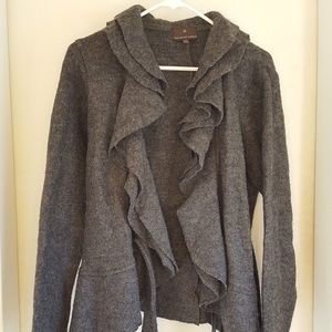 100% Wool Dark Grey Tie Sweater